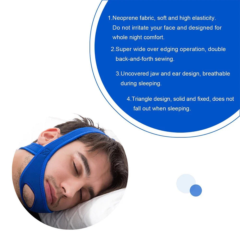 Povei Snore Stopper Chin Strap Night Sleeping Support Aid - Snoring Protection