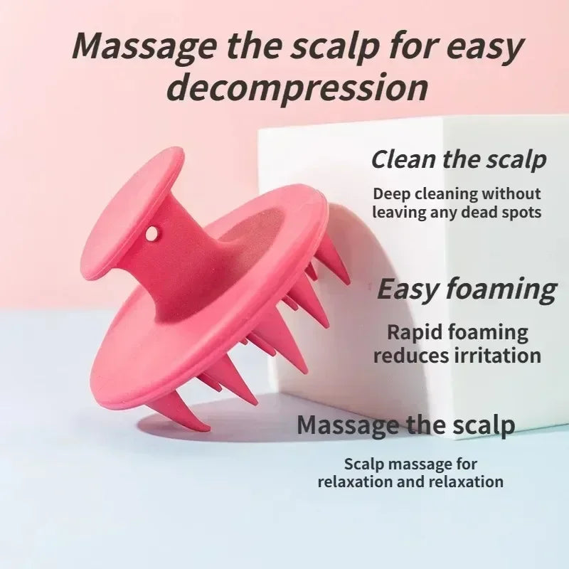 Povei Silicone Shampoo Massage Comb for Scalp and Hair Care