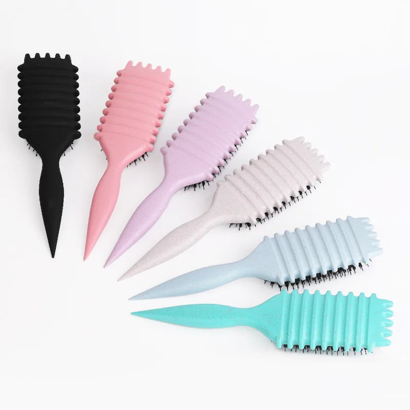 Povei Curly Hair Brush Boar Bristle Detangling Styling Comb for Women