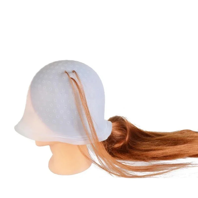 Povei Silicone Hair Dyeing Cap for Highlighting and Coloring - Reusable and Safe.