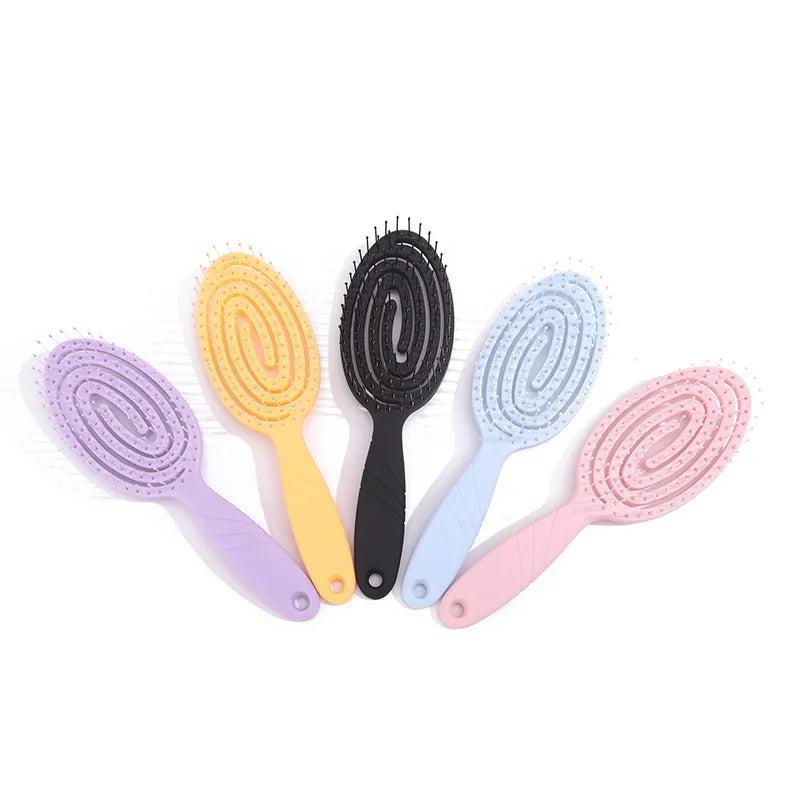 Povei Elastic Massage Comb: Portable Hair Brush for Scalp Massage & Styling