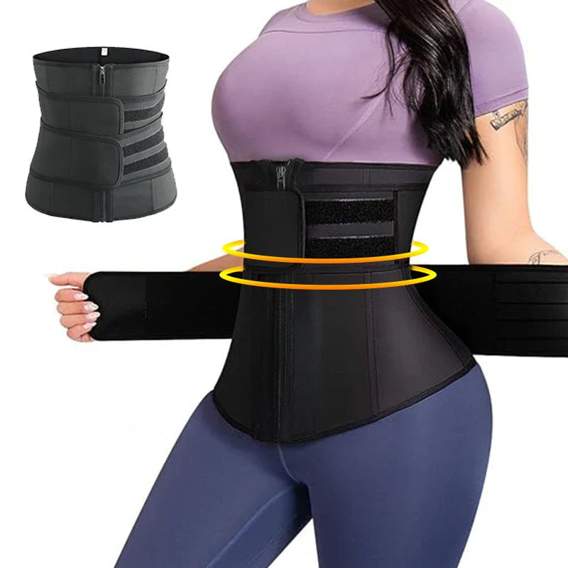 Povei Neoprene Waist Trainer Sauna Belt for Women Weight Loss Slimming Body Shaper Tummy Control