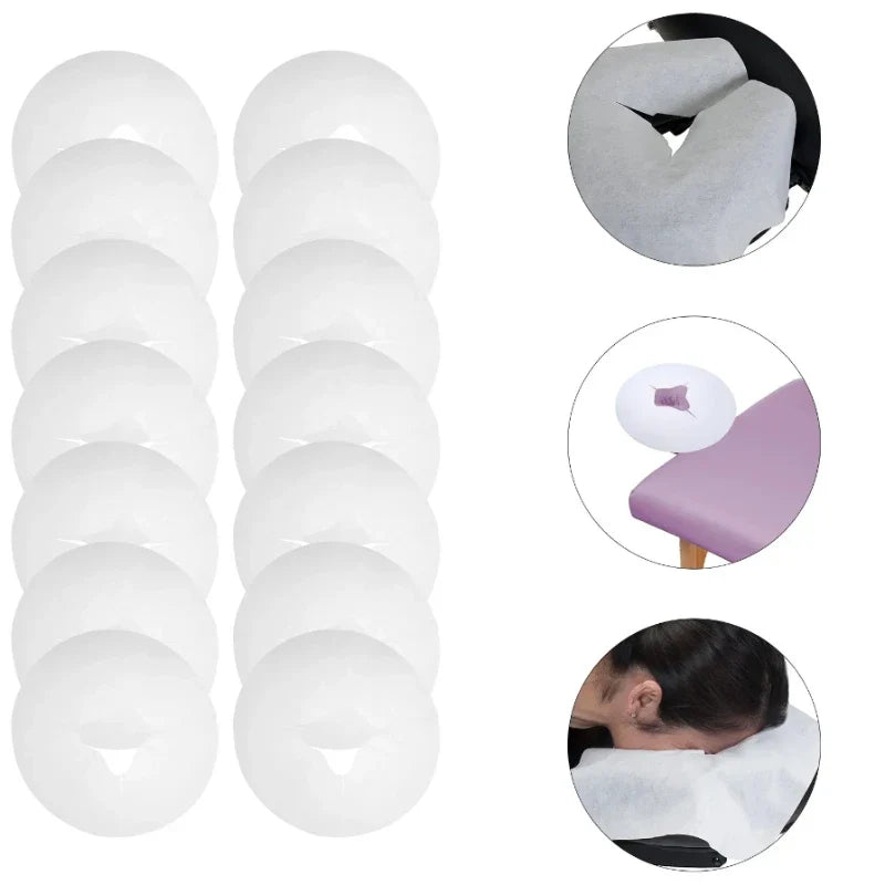 Povei Disposable Spa Massage Table Headrest Pads - 100 Pack