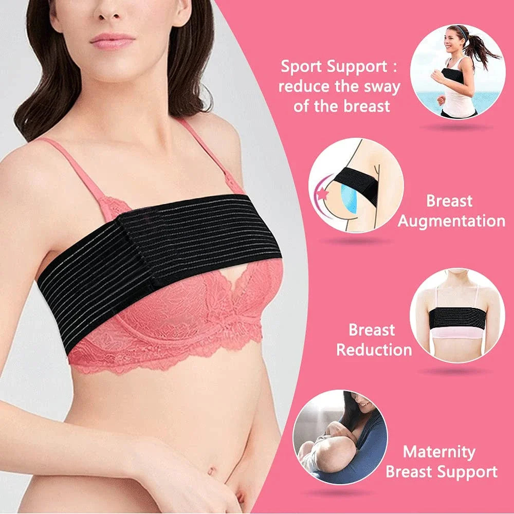 Povei Breast Implant Stabilizer Band & Compression Chest Belt