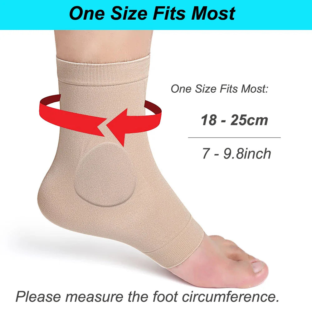 Povei Achilles Tendon Heel Protector Compression Padded Sleeves for Ankle Bone Protection