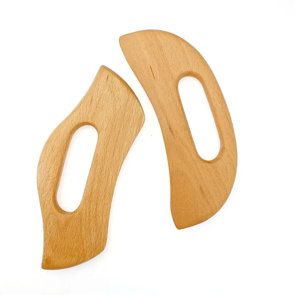 Povei Carbonized Wooden Guasha Massage Scraper for Facial Body Health Care