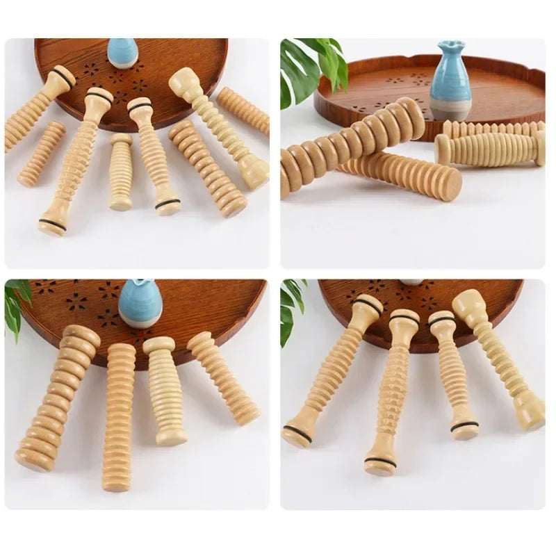 Povei Wood Foot Massage Roller for Plantar Fasciitis & Stress Relief