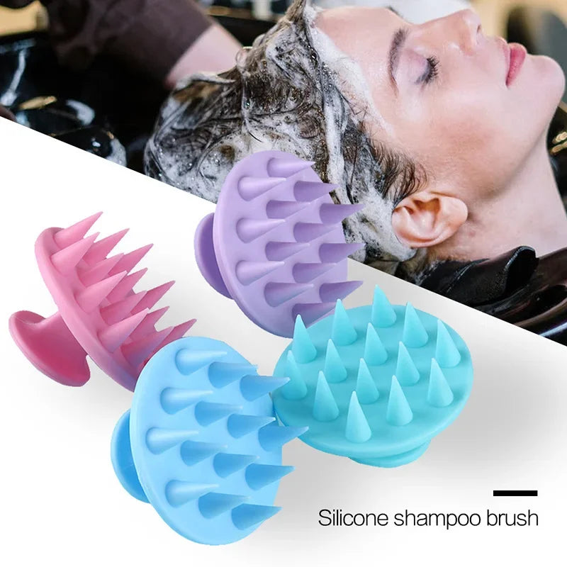 Povei Silicone Scalp Massager Shampoo Brush Hair Shower Comb Care Tool