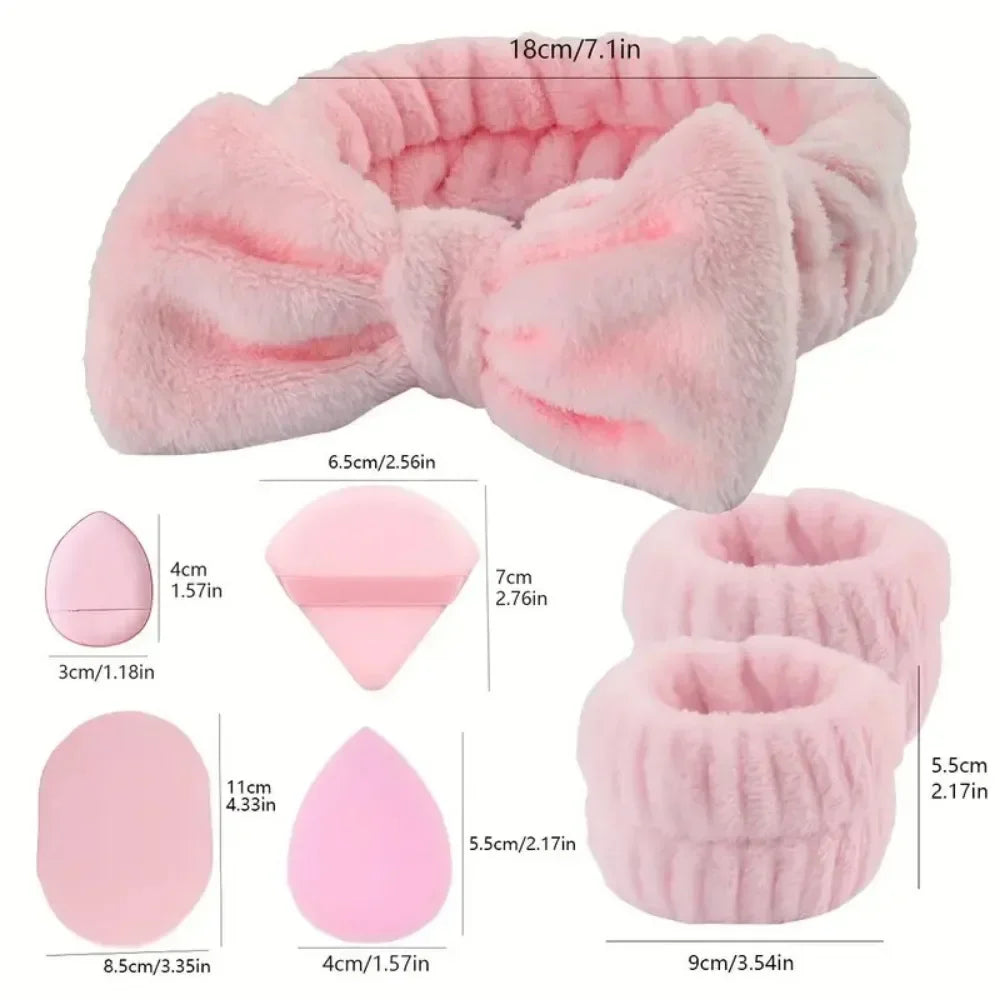 Povei Beauty Egg Makeup Sponges Set with Headband & Wristband