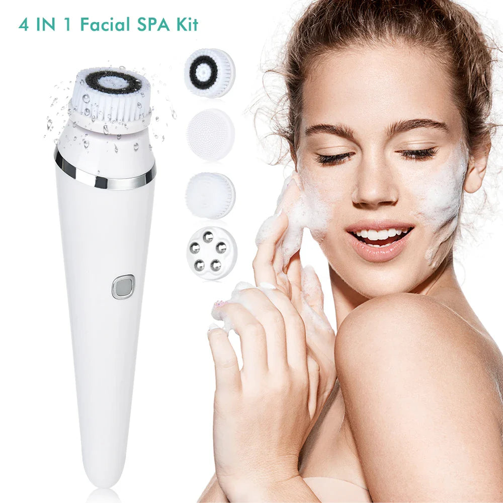 Povei Electric Facial Brush Kit for Tightening and Exfoliating Skin Care