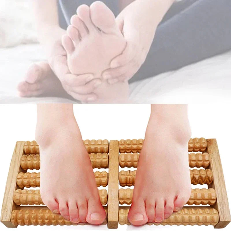 Povei Wood Foot Massager 3D Shiatsu Roller Muscle Relax Massager