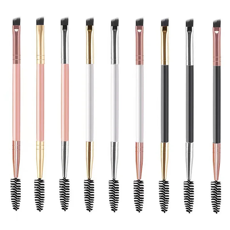 Povei Dual-Ended Eyebrow Brush: Spiral & Diagonal Makeup Tool for Beautiful Brows