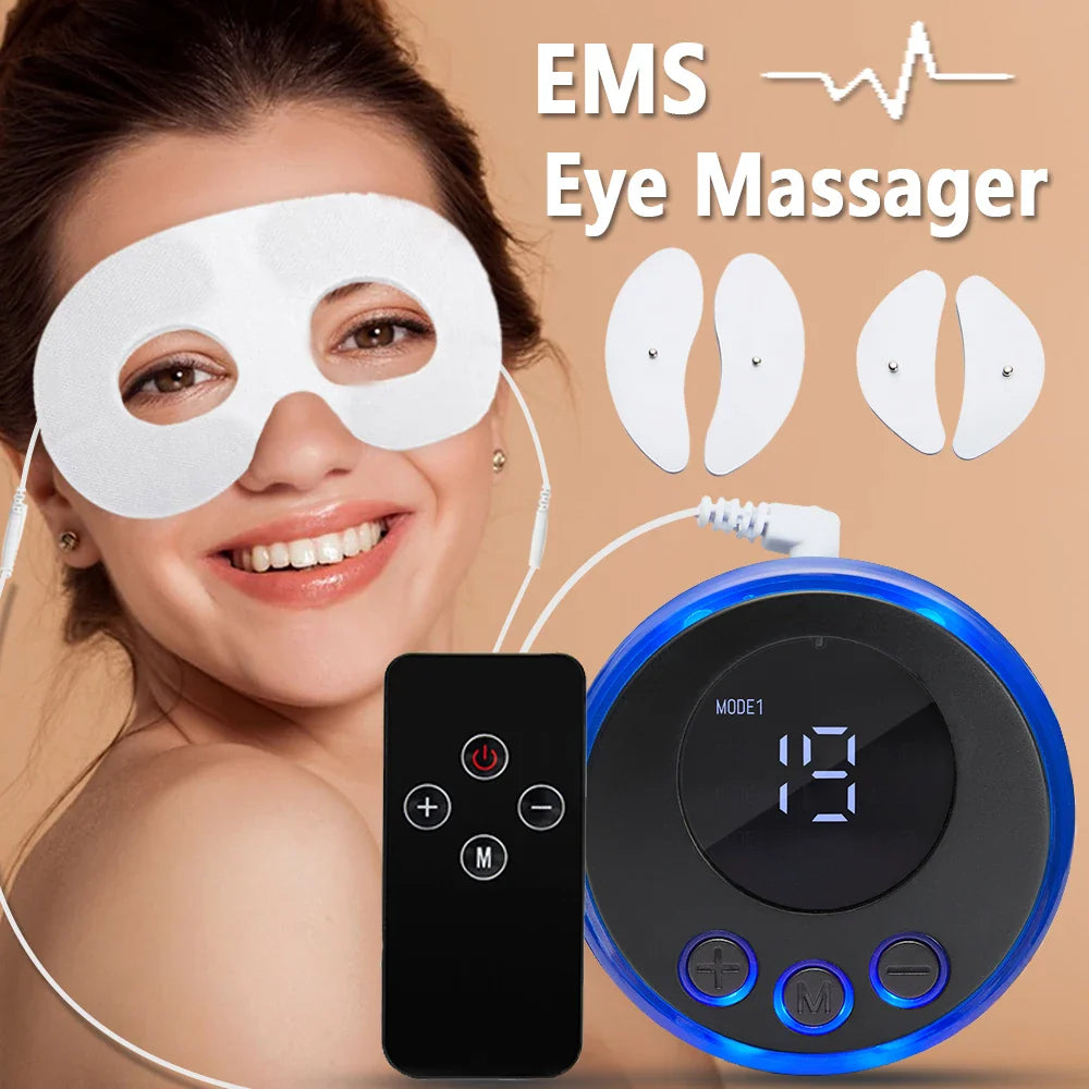 Povei Electric EMS Eye Beauty Massager: Facial Lifting, Anti-Wrinkle, Dark Circle Removal