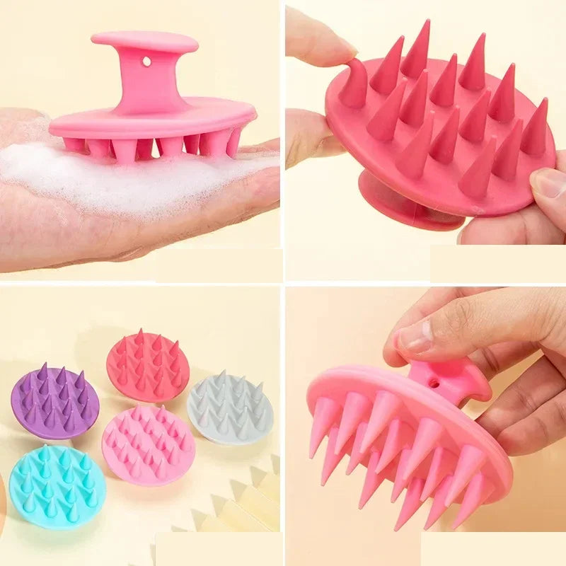 Povei Silicone Shampoo Massage Comb for Scalp and Hair Care