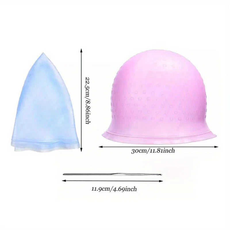 Povei Silicone Hair Dyeing Cap for Highlighting and Coloring - Reusable and Safe.